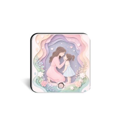 Mom & Daughter Love Personalized Musical Fridge Magnet Rechargeable Photo & Song Gift for Mom